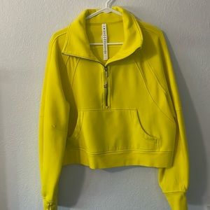 Scuba Oversized Funnel-Neck Half Zip women’s size M/L sonic yellow.